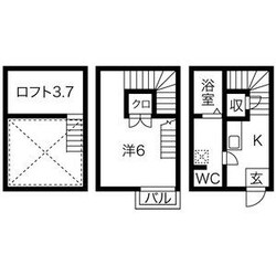 黒川駅 徒歩7分 1-2階の物件間取画像